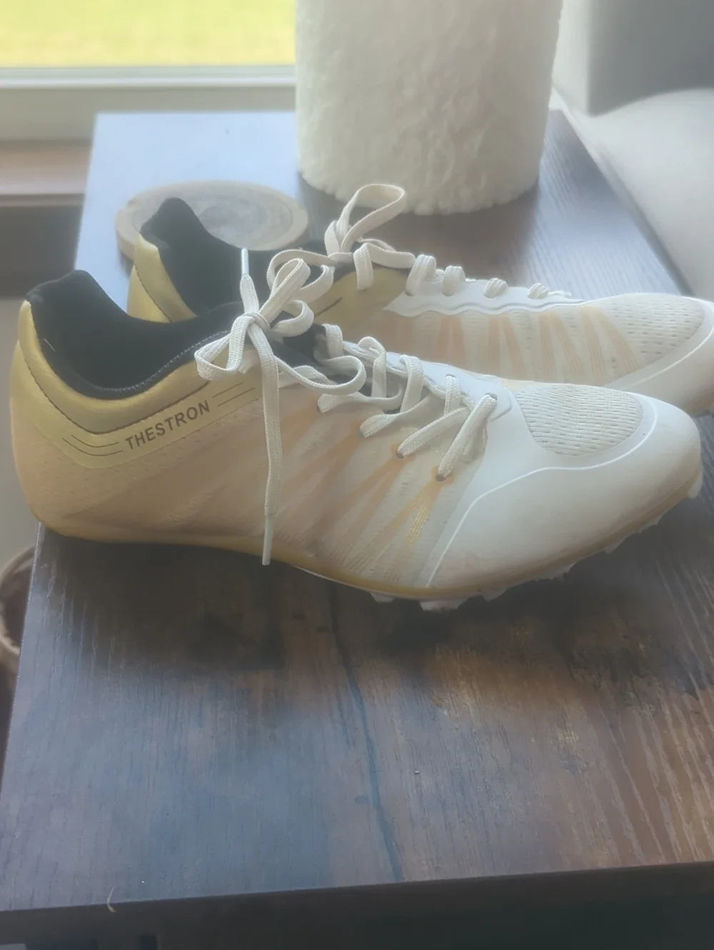 White And Gold Track Spikes Size 35